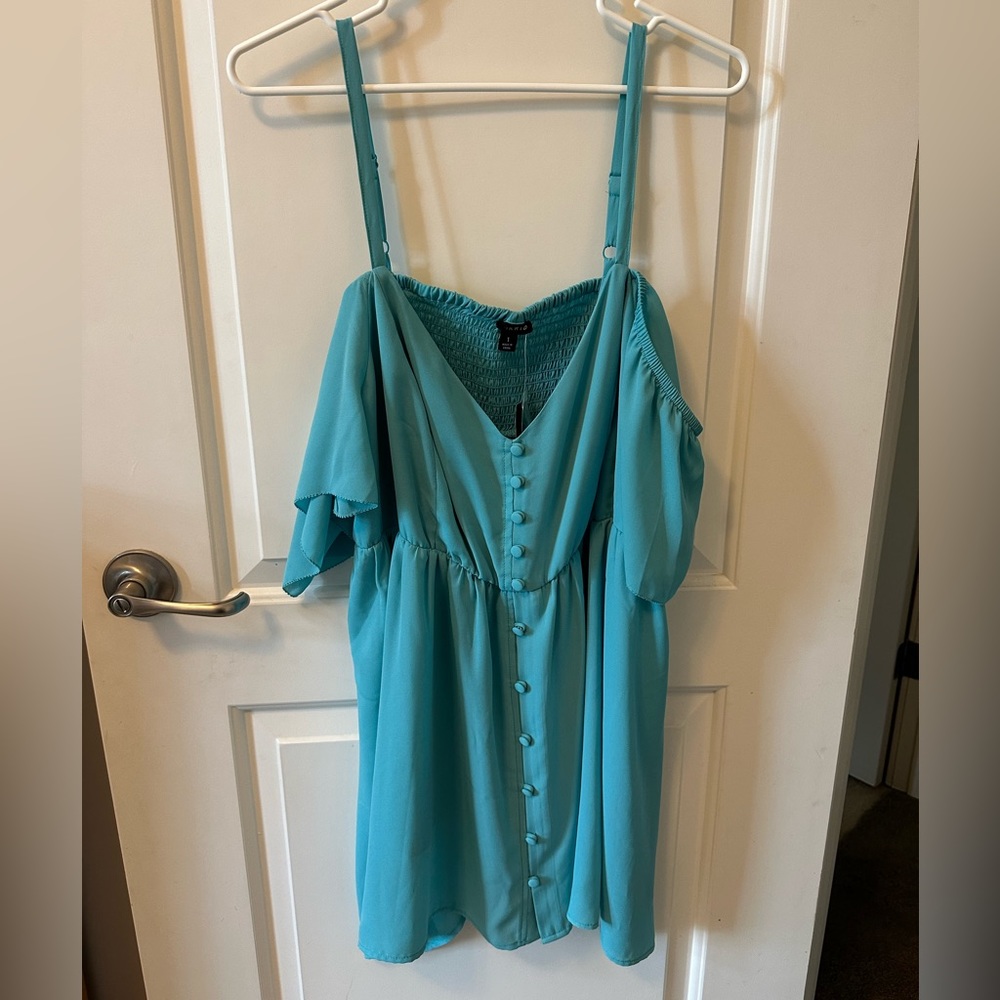 Torrid blue off shoulder blouse